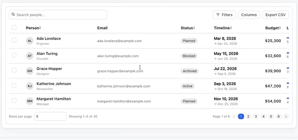 base-ui Inline cell editing