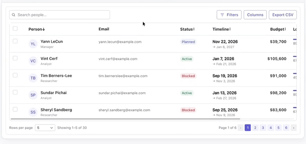 @adapttable/radix — a Radix Themes data table built on AdaptTable