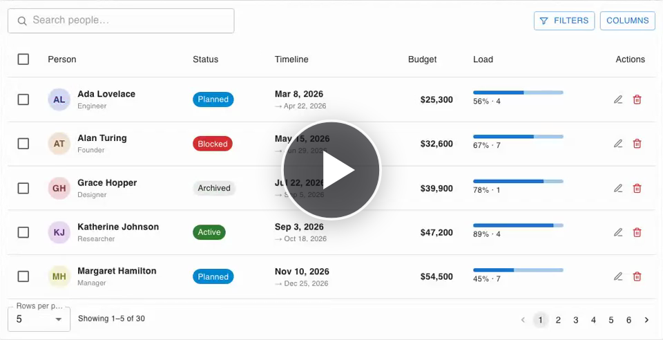 @adapttable/mui — a Material UI data table built on AdaptTable